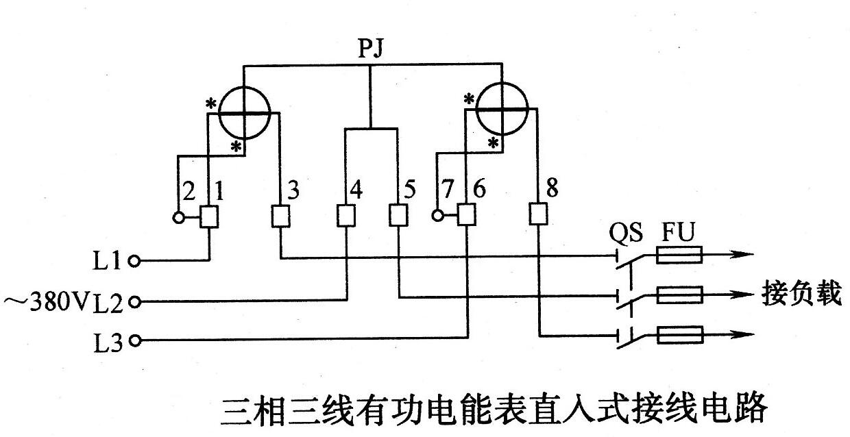 普通三相电表接线图