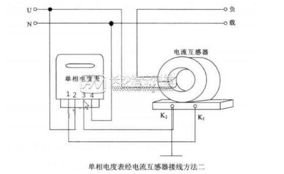 单相电表经电流互感器的接法